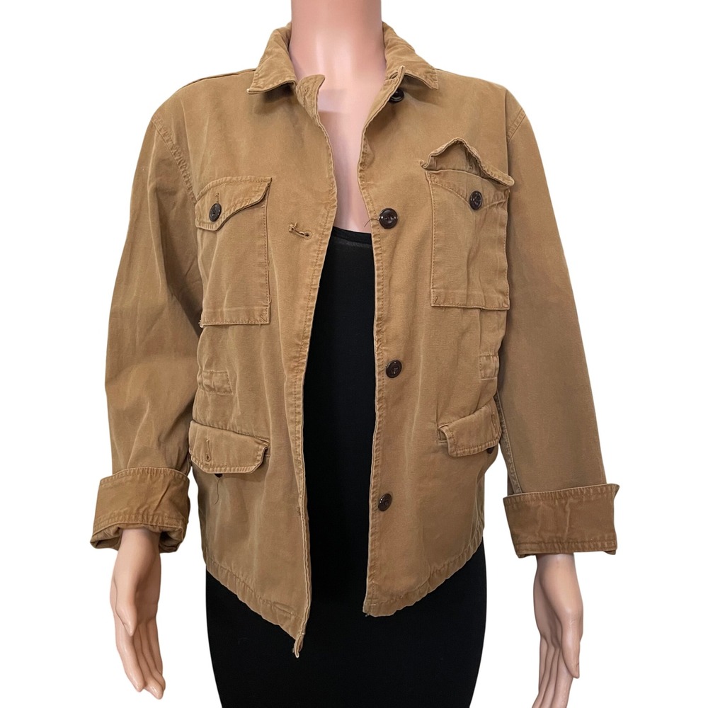 J.Crew Cotton Field Jacket Tan Utility Heritage Workwear Ranch Gorpcore M 61720